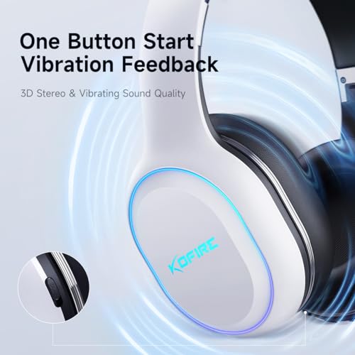 Wireless Gaming Headset for PS5, PS4, PC, Detachable Mic, White P2942