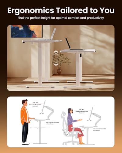 ErGear Height Adjustable Electric Standing Desk 48 x 24 Inches, Walnut S608