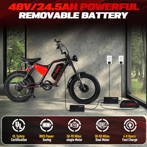 3000W Folding Electric Bike Adults 48V Fat Tire Mountain E-Bike N1470