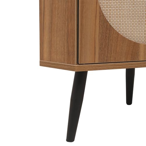 ZeHuoGe Corner Storage Cabinet with Rattan Door O376