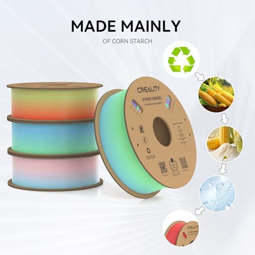 Creality Hyper PLA Filament 1.75mm High Speed 3D Printer Filament, 4 Pack 1kg Spool, Black & White K3786