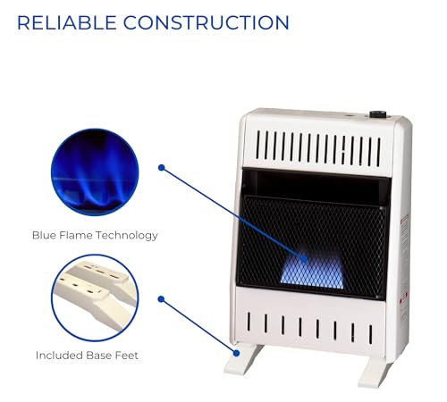 ProCom ML300HBA-B Ventless Liquid Propane Blue Flame Heater with Base Feet K420
