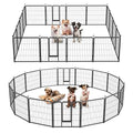 HealSmart Dog Playpen Indoor, Puppy Playpen Indoor for Yard, Camping, 32" Height 8 Panels Heavy Duty Dog Pen for Small/Medium Dogs, Black