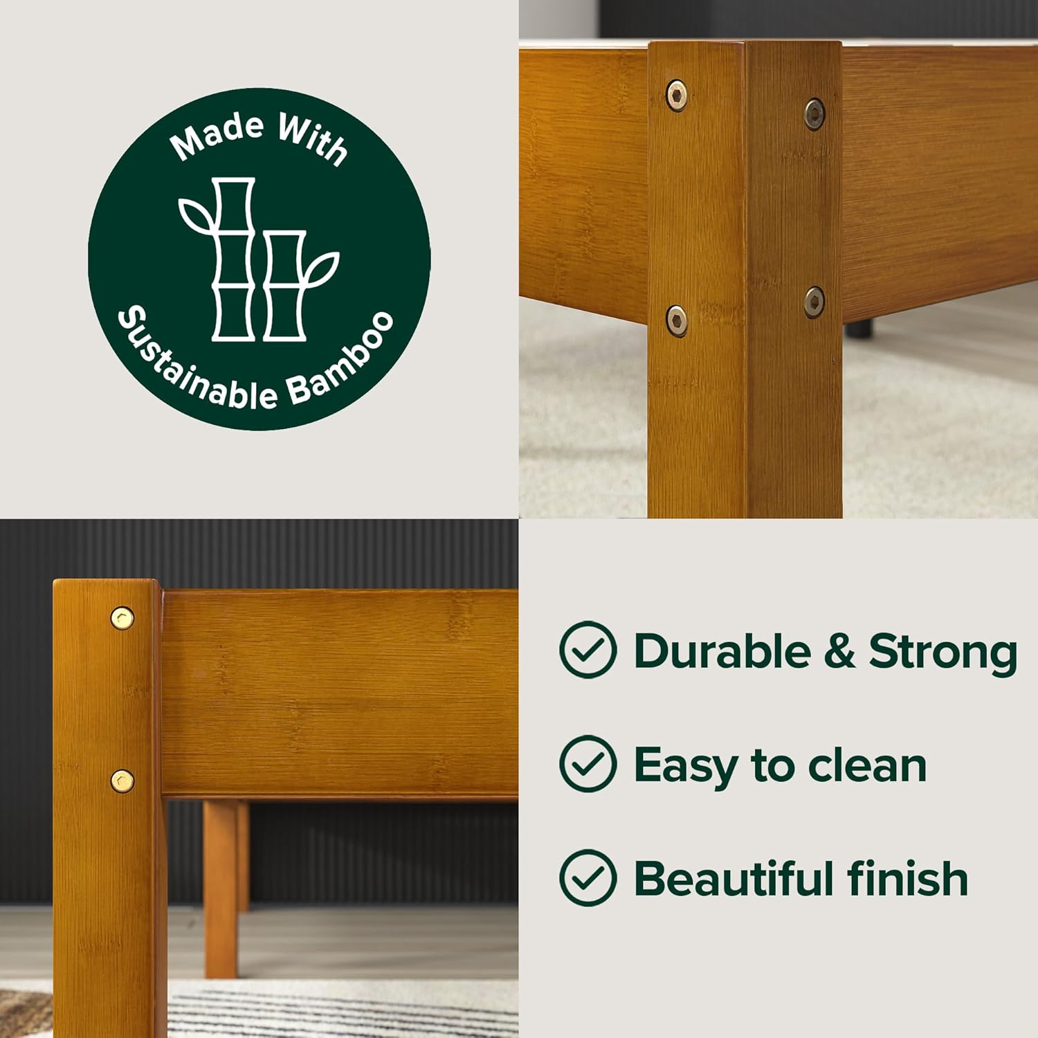 Zinus Ellie 14 Inch Bamboo Platform Bed Frame, Full M96471