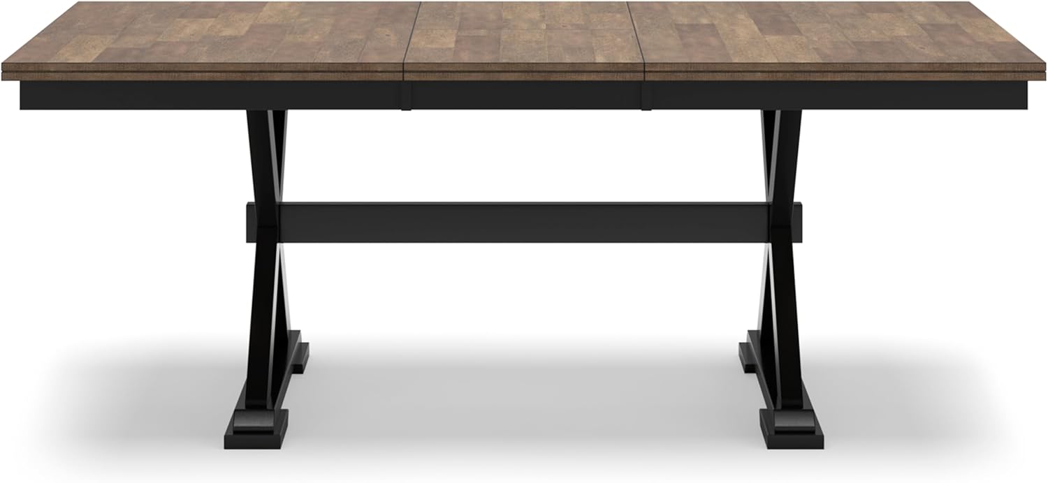 Signature Design by Ashley Wildenauer Dining Extension Table, 78" W x 40" D x 30" H, Black & Dark Brown O936