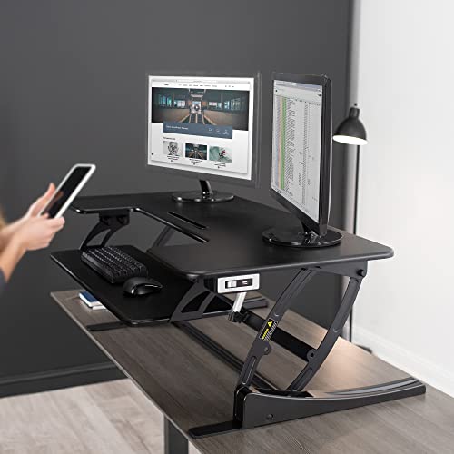 VIVO 36 inch Electric Stand Up Desk Converter, Black U953