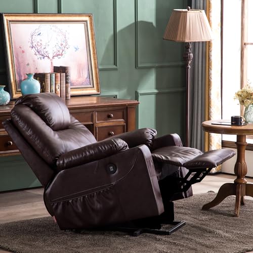 MCombo Power Lift Recliner Chair for Elderly with Heat and Massage, Faux Leather, Black V60394