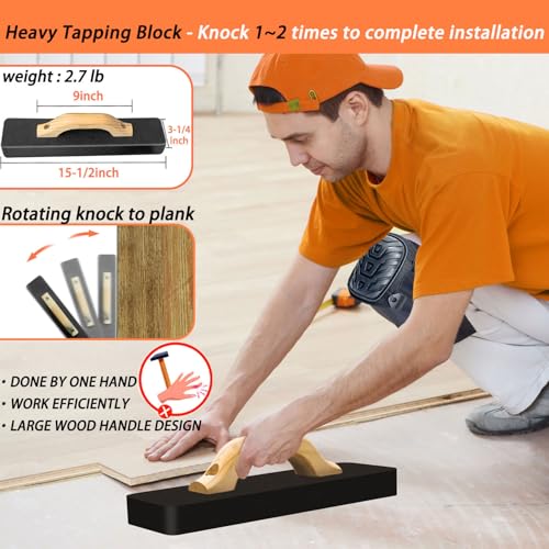 NAACOO Laminate & Vinyl Flooring Installation Kit with Tapping Block, Pull Bar, Spacers & Mallet V9148