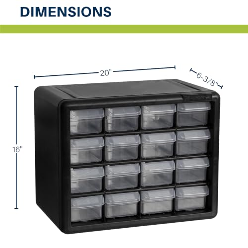 Akro-Mils 24-Drawer Plastic Storage Cabinet, Black B1232