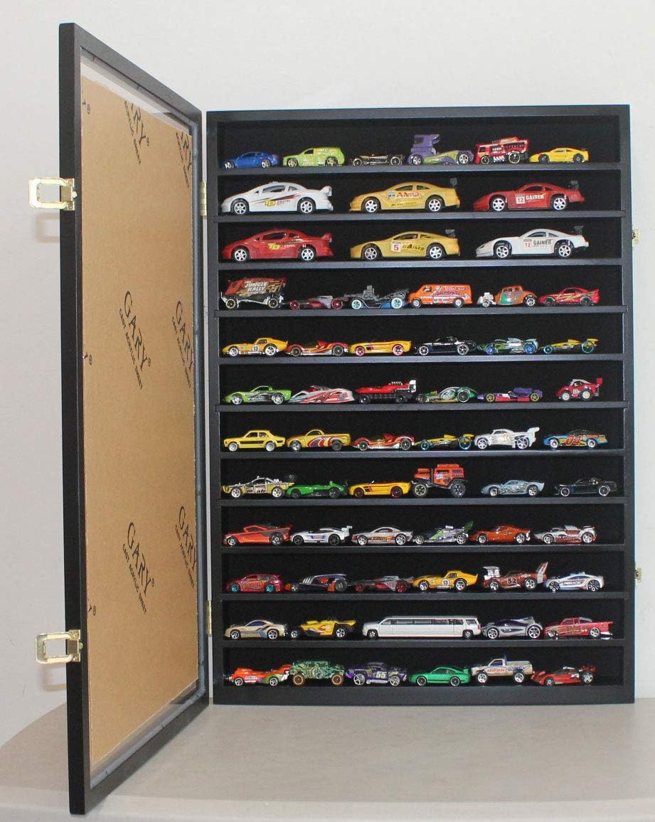 Matchbox Model Cars Display Case Cabinet UV Protection 1/64-1/43 Scale Black Finish Q742689