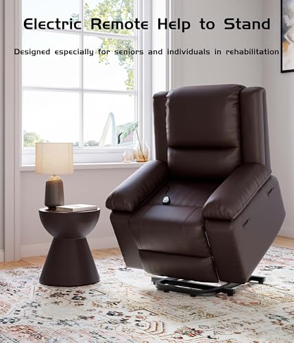 GarveeHome Power Lift Recliner Chair with Heat and Massage, Faux PU, for Elderly I162