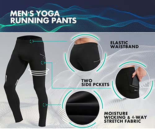 Willit Men's Active Yoga Leggings with Pockets Quick Dry T371
