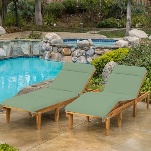 Chaise Lounge Cushion 72x21x3 Inch Set of 2 Outdoor Patio Cream B783089