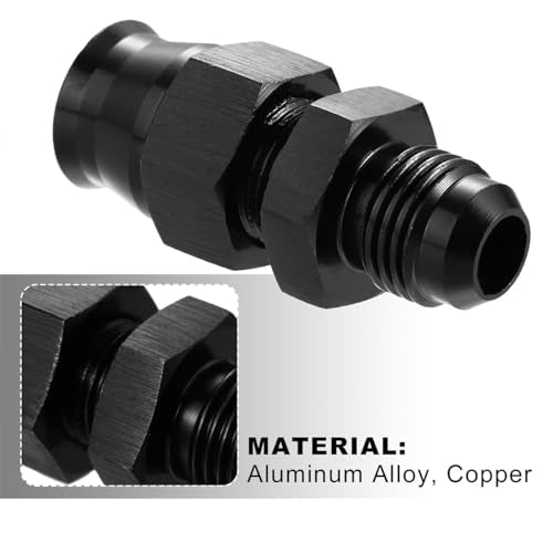 6AN Male to 3/8" Hardline Compression Fitting Adapter, Black Anodized Aluminum N259724