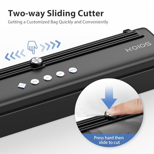 KOIOS Vacuum Sealer Machine with Cutter, Dry & Moist Modes, 10 Bags & Hose M9757