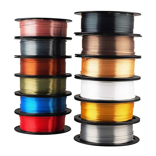 MIKA3D Bicolor Silk PLA 3D Printer Filament Bundle, 1.75mm, 6 Spools V5573