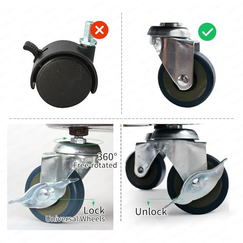 2 Pack Metal Plant Caddy with Wheels, Lockable Casters, Heavy Duty Q2424