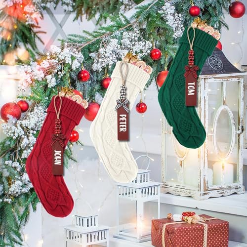 6PACK 18Inch Cable Knitted Christmas Stockings for Holiday Party and Home Decor G821792