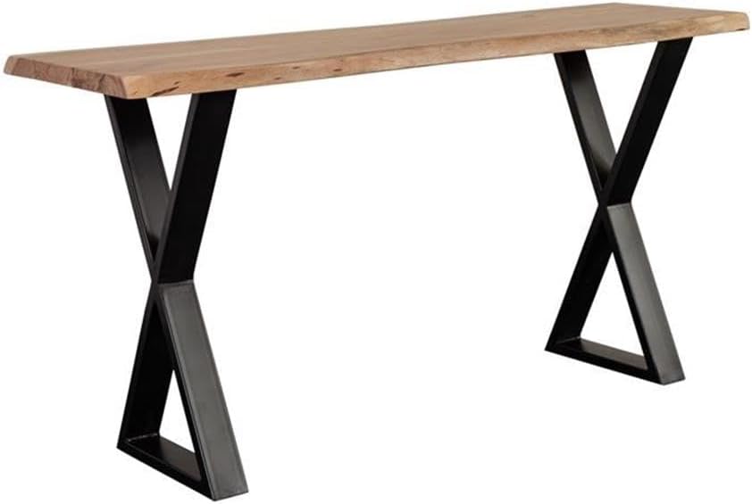 Hawthorne Collections Helena Live Edge Solid Acacia Wood Console Table - Natural