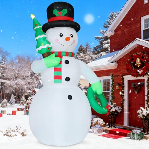 GOOSH 12 FT Christmas Inflatable Snowman with Built-in LEDs B9098