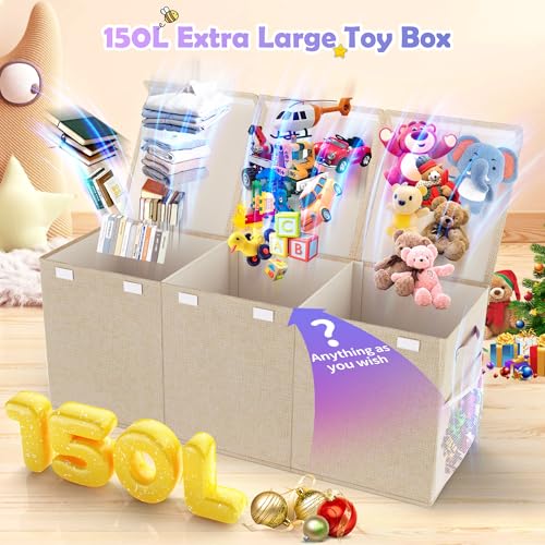 Extra Large Collapsible Toy Box with Lids, Gray P45959