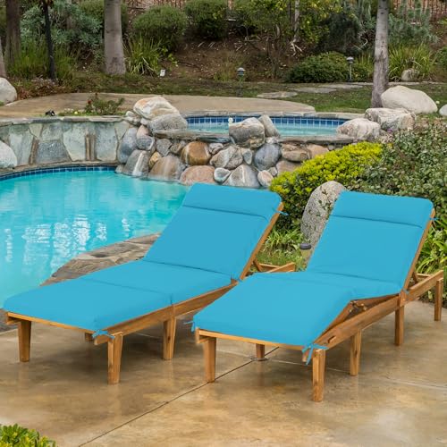 Chaise Lounge Cushion 72x21x3 Inch Set of 2 Outdoor Patio Cream B783089