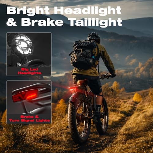 3000W Dual Motors Electric Bike for Adults, 52V 25Ah 26" Fat Tire Full Suspension L397237
