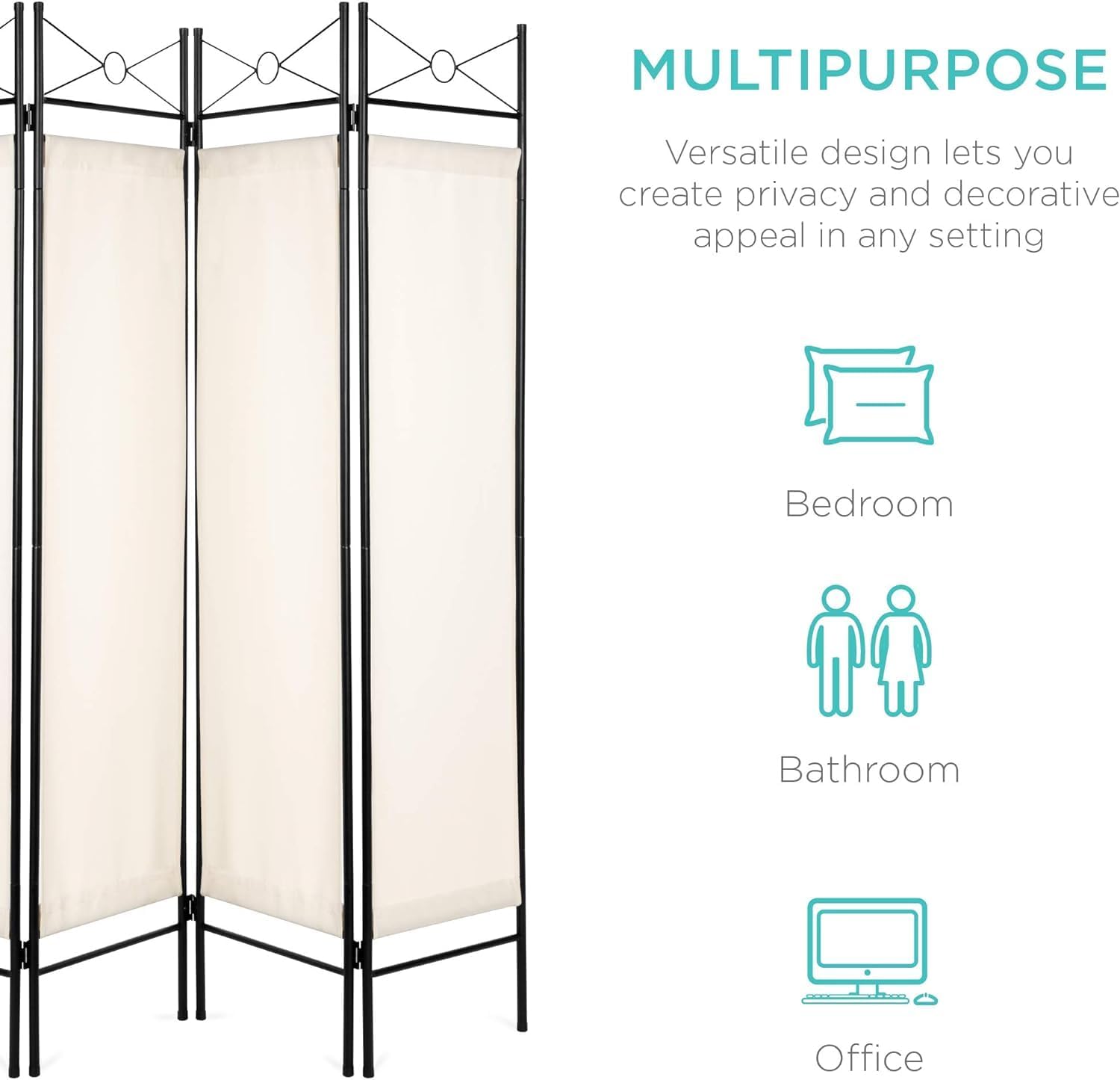 Elegant 4-Panel Screen Room Divider Portable Privacy Partition Z1273