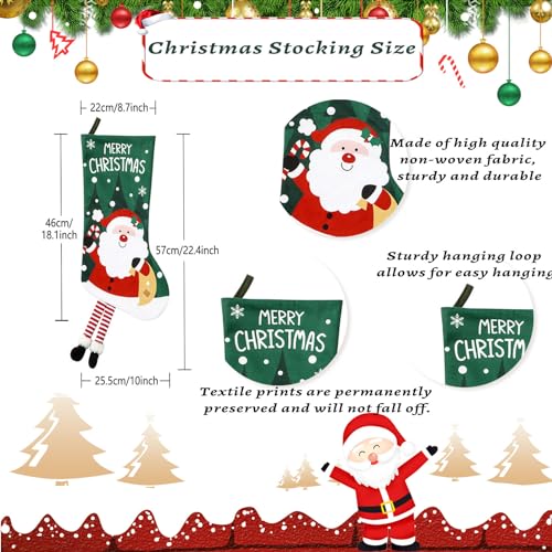 4 Pack Christmas Stockings with Name Tags, 18" Large Deer Santa Non-Woven K784821