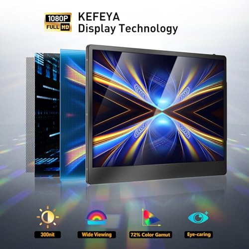 Laptop Screen Extender 15.6" Portable Monitor with 120% sRGB, FHD IPS & USB to HDMI Hub L477181