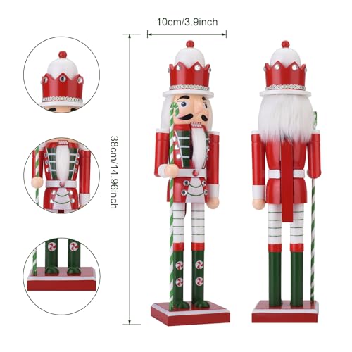 Wooden Christmas Soldier Nutcracker Decorations 15 Inch Green P2656