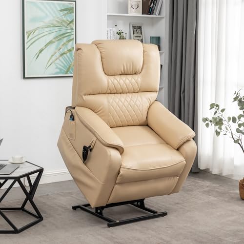 Lift Chair Recliner with Massage and Heat, Heavy Duty for Seniors, Brown V12888