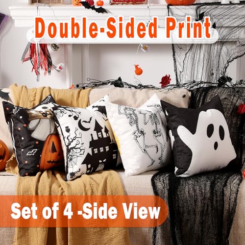 Christmas Pillow Covers 18x18 Set of 4, Double-Sided Print G493315