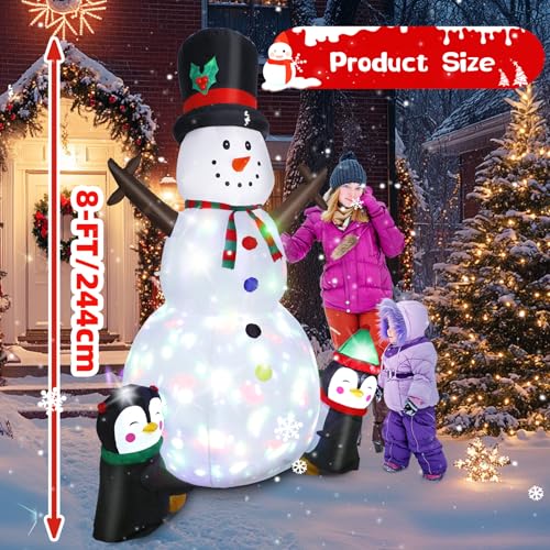 Dawdix 15FT Inflatable Snowman with LED Lights for Yard Christmas Decor Z472