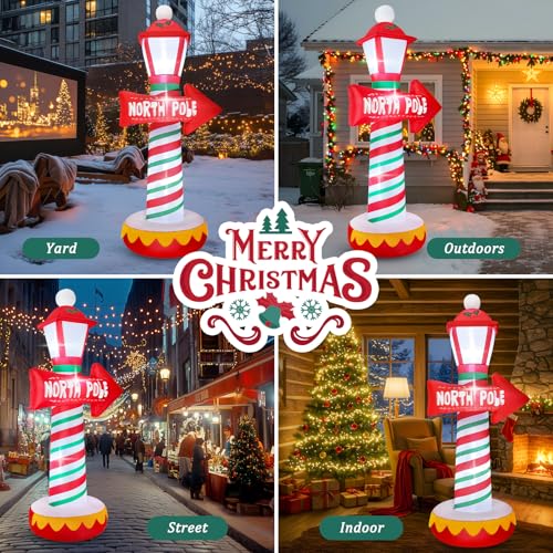 8 FT Christmas Inflatables Santa Claus with Gifts Bag, LED Light, Outdoor Decor F2174