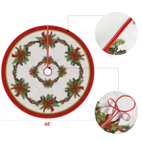 AVOIN colorlife Christmas Tree Skirt 48 Inch, Holiday Tree Mat E633175