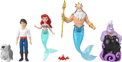 Mattel Disney Princess Ariel Mermaid Doll Story Set with 4 Small Dolls L7255