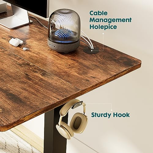 Adjustable Height Electric Standing Desk 55x24 Inch Black W5266
