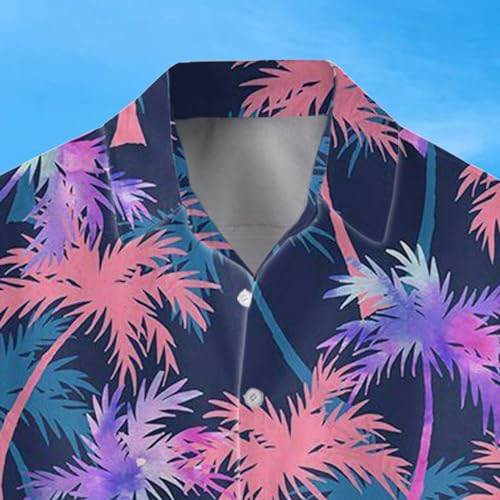Men's Printed Hawaiian Button Down Shirt M10845