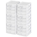 Sterilite ClearView 3-Drawer Cart, Small Plastic Storage Organizer, White H116205