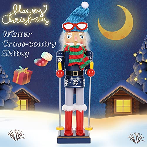 Joliyoou Christmas Nutcracker Figures 14 Inch Wooden Santa in Hawaii Decor C87534
