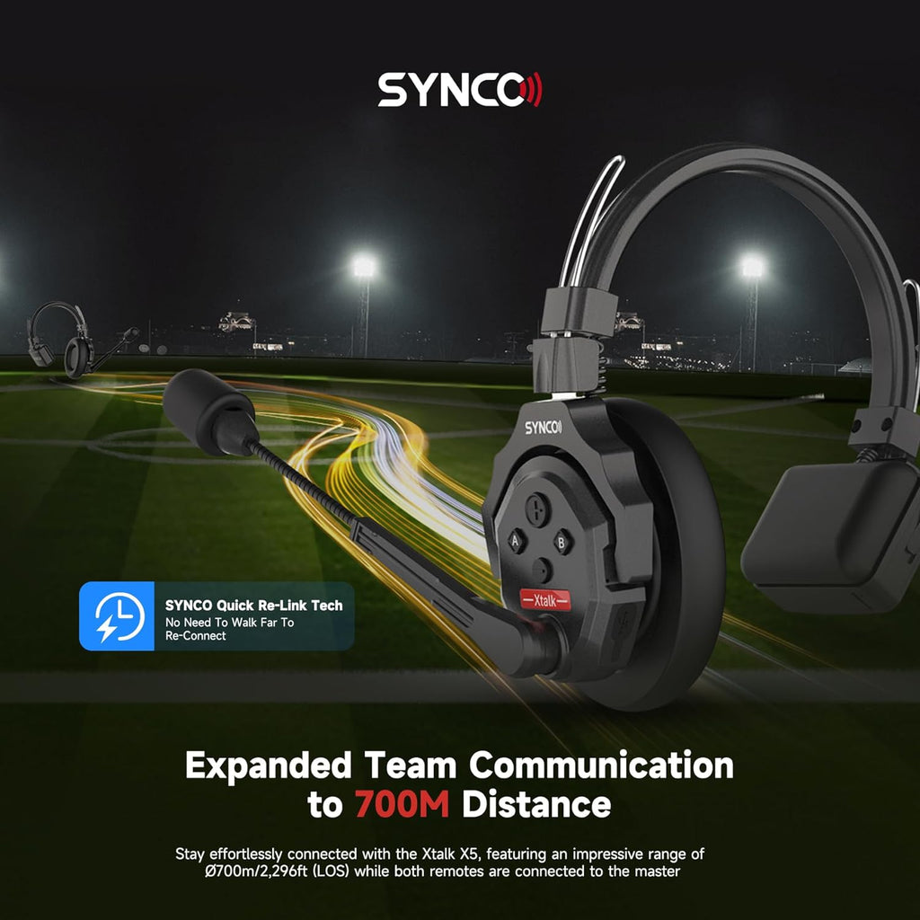 SYNCO XTalk X5 2.4GHz Wireless Headset Intercom System (5PCS) M3921