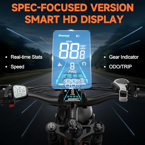 Electric Bike for Adults 3000W Dual Motor 52V 23AH 26" Fat Tire Full Suspension P909