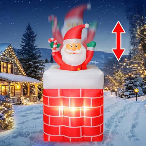 8 FT Christmas Inflatable Santa Claus with Gift Bag and LED Lights for Yard Outdoor Decor M3530