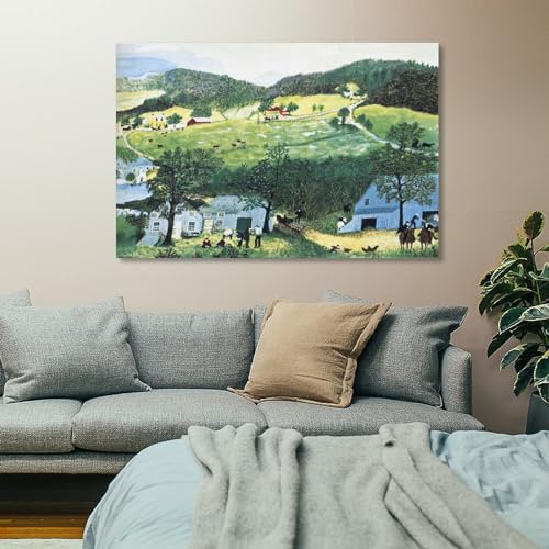HBHULXN Artist Grandma Moses Neo Classical Art Primitivism Poster Canvas Wall Art 2 Pictures 20x30inch Unframe-style W54601