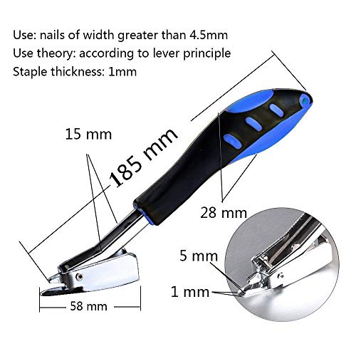 Heavy Duty Staple Remover Claw Tool for Furniture, Wood, Carpet (Blue) R63157
