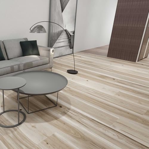 Interlocking Luxury Vinyl Flooring Wood-Look Planks SPC Rigid Core Waterproof Hickory Q852539