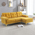 82.7" L Shaped Couch, Small Sectional Sofa Couch for Living Room with Reversible Chaise, 3-Seat Modern Couch with Removable Cushion for Small Spaces (Blue)