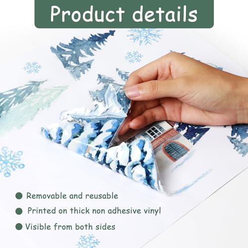 94Pcs Christmas Window Decals - Tree & Reindeer Stickers for Glass L87822