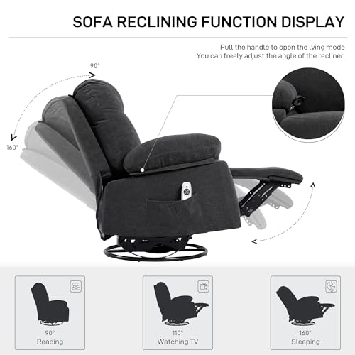 Lazy Boy Recliner Chair for Adults with Heat and USB, Manual (Natural Ash) N4129